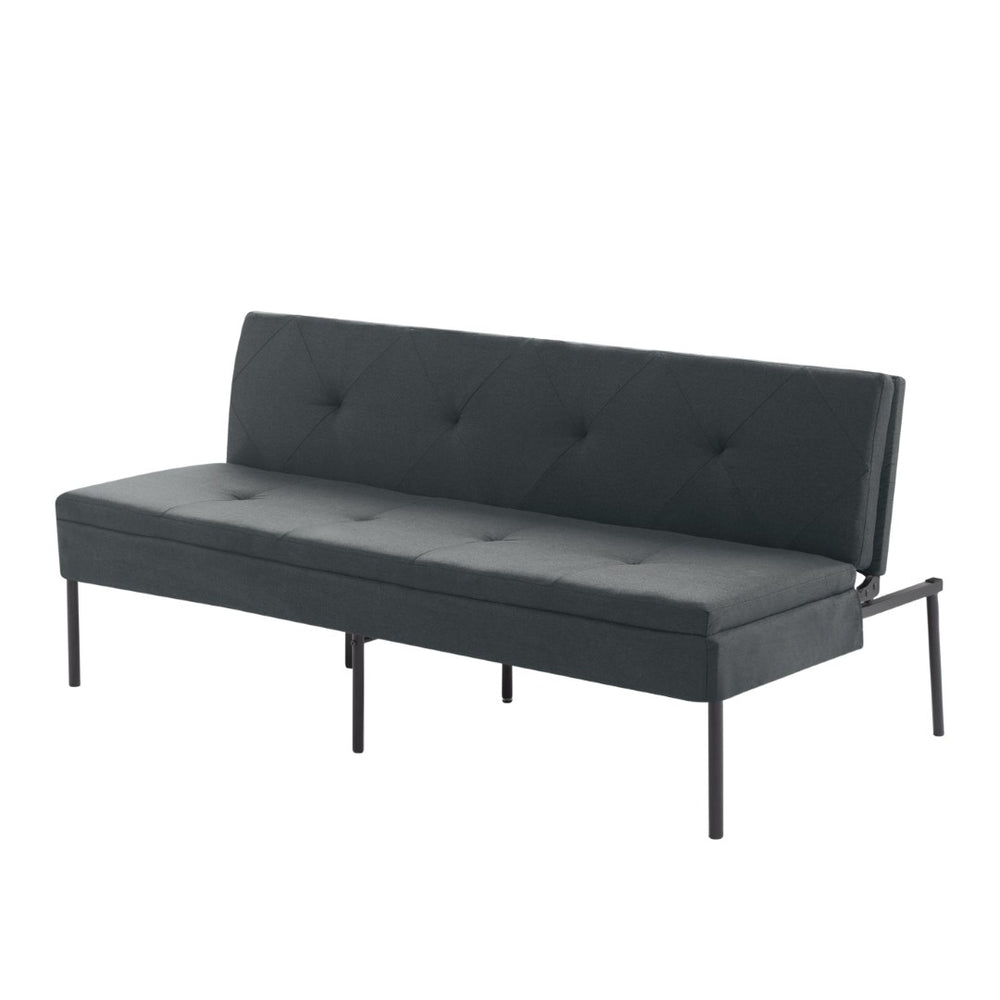English Elm Gray Convertible Futon Sofa Sleeper with Metal Frame and Soft Polyester for Small Spaces B347P507895