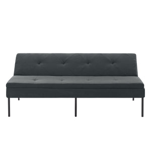 English Elm Gray Convertible Futon Sofa Sleeper with Metal Frame and Soft Polyester for Small Spaces B347P507895