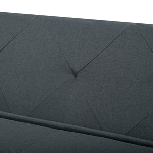 English Elm Gray Convertible Futon Sofa Sleeper with Metal Frame and Soft Polyester for Small Spaces B347P507895