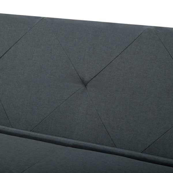 English Elm Gray Convertible Futon Sofa Sleeper with Metal Frame and Soft Polyester for Small Spaces B347P507895