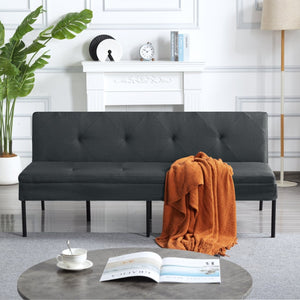 English Elm Gray Convertible Futon Sofa Sleeper with Metal Frame and Soft Polyester for Small Spaces B347P507895