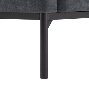 English Elm Dark Gray Lounge Chair Curved Arms Soft Fabric Modern Minimalist Bedroom Living Room B347P514700