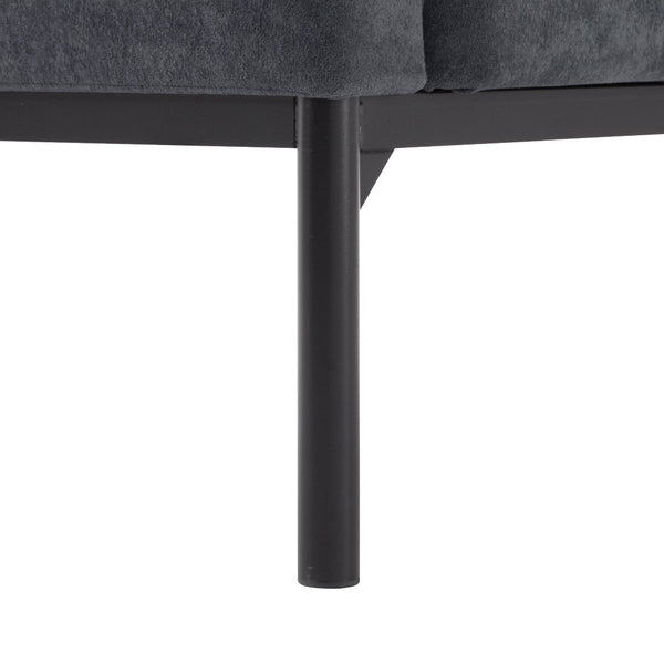 English Elm Dark Gray Lounge Chair Curved Arms Soft Fabric Modern Minimalist Bedroom Living Room B347P514700