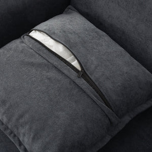 English Elm Dark Gray Lounge Chair Curved Arms Soft Fabric Modern Minimalist Bedroom Living Room B347P514700