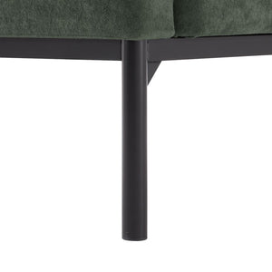 English Elm Dark Green Upholstered Lounge Chair Curved Arms Foam Cushion with Decorative Pillow B347P514702