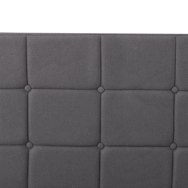 English Elm Full Size Upholstered Platform Bed Tufted Foam Headboard Solid Wood Slat Base Dark Gray B347P515826