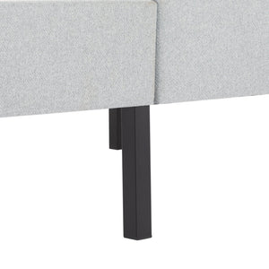 English Elm Full Size Upholstered Platform Bed Tufted Foam Headboard Solid Wood Slat Base Light Gray B347P515827