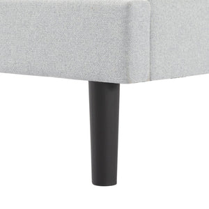 English Elm Full Size Upholstered Platform Bed Tufted Foam Headboard Solid Wood Slat Base Light Gray B347P515827