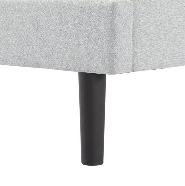 English Elm Full Size Upholstered Platform Bed Tufted Foam Headboard Solid Wood Slat Base Light Gray B347P515827
