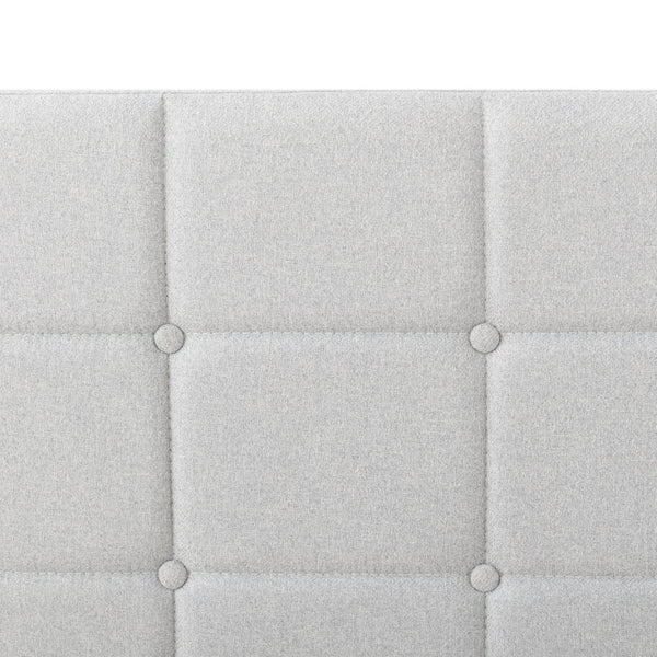English Elm Full Size Upholstered Platform Bed Tufted Foam Headboard Solid Wood Slat Base Light Gray B347P515827