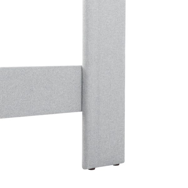 English Elm Full Size Upholstered Platform Bed Tufted Foam Headboard Solid Wood Slat Base Light Gray B347P515827