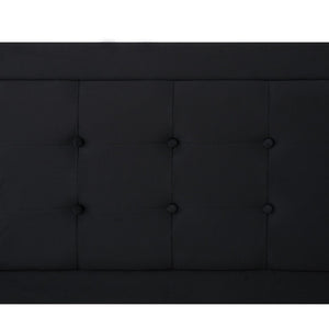 English Elm Full Size Low Profile Platform Bed Padded Headboard Solid Wood Slat Support Frame Black B347P516300