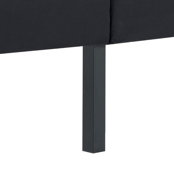 English Elm Full Size Low Profile Platform Bed Padded Headboard Solid Wood Slat Support Frame Black B347P516300