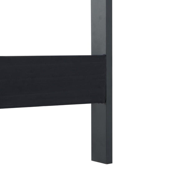 English Elm Full Size Low Profile Platform Bed Padded Headboard Solid Wood Slat Support Frame Black B347P516300