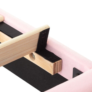 English Elm Full Size Low Profile Platform Bed Padded Headboard Solid Wood Slat Support Frame Pink B347P516304