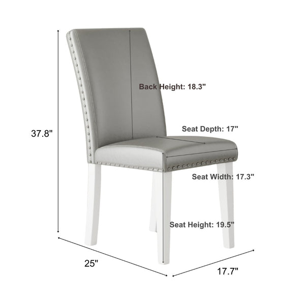 English Elm Regal High Back Nailhead Dining Chairs Set of 2 Foam Padded Solid Wood Legs B347P517922