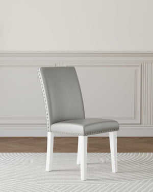 English Elm Regal High Back Nailhead Dining Chairs Set of 2 Foam Padded Solid Wood Legs B347P517922
