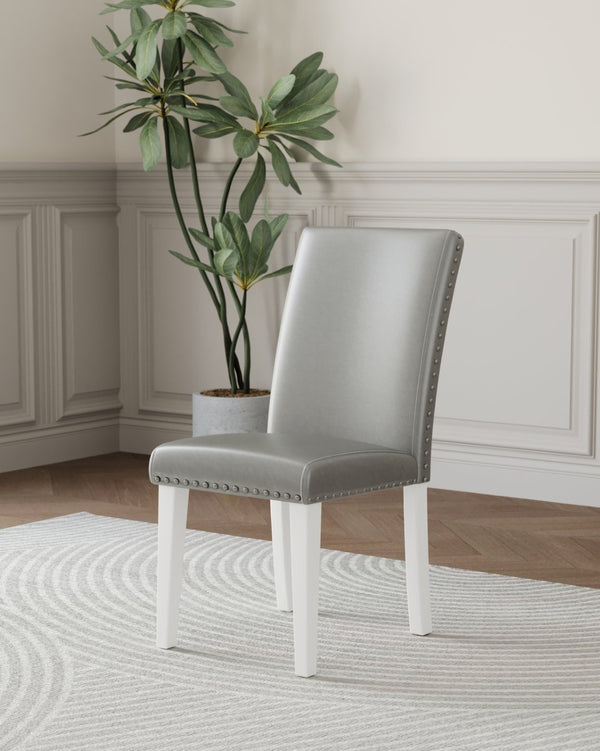 English Elm Regal High Back Nailhead Dining Chairs Set of 2 Foam Padded Solid Wood Legs B347P517922