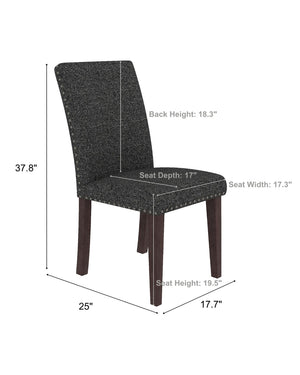 English Elm Regal Estate High Back Nailhead Trim Upholstered Dining Chairs with Dense Foam Seating B347P517985