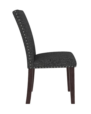 English Elm Regal Estate High Back Nailhead Trim Upholstered Dining Chairs with Dense Foam Seating B347P517985