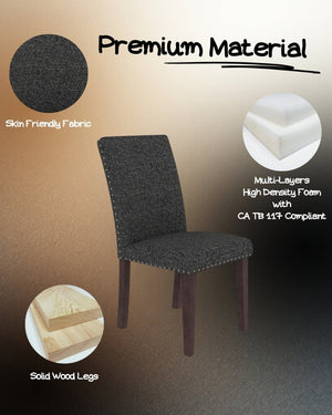 English Elm Regal Estate High Back Nailhead Trim Upholstered Dining Chairs with Dense Foam Seating B347P517985