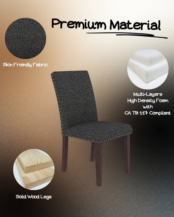English Elm Regal Estate High Back Nailhead Trim Upholstered Dining Chairs with Dense Foam Seating B347P517985