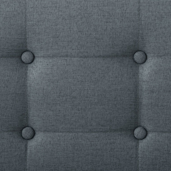 English Elm Full Size Square Tufted Platform Bed Upholstered Frame with Padded Headboard Bedroom Dark Gray B347P519114