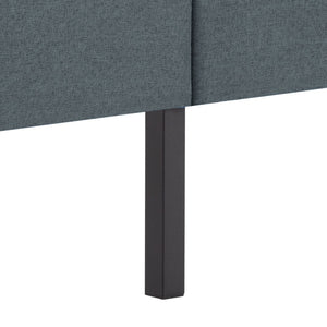English Elm Full Size Square Tufted Platform Bed Upholstered Frame with Padded Headboard Bedroom Dark Gray B347P519114