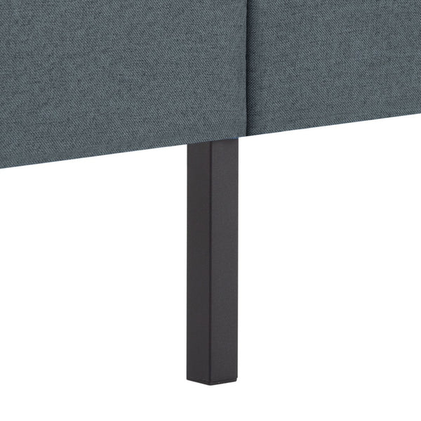 English Elm Full Size Square Tufted Platform Bed Upholstered Frame with Padded Headboard Bedroom Dark Gray B347P519114