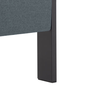 English Elm Full Size Square Tufted Platform Bed Upholstered Frame with Padded Headboard Bedroom Dark Gray B347P519114