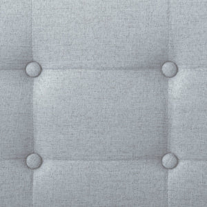 English Elm Full Size Square Tufted Platform Bed Upholstered Frame with Padded Headboard Bedroom Light Gray B347P519138
