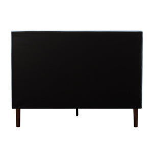 English Elm King Velvet Platform Bed Solid Wood Slats Low Profile Upholstered Headboard Bedroom B347P520557