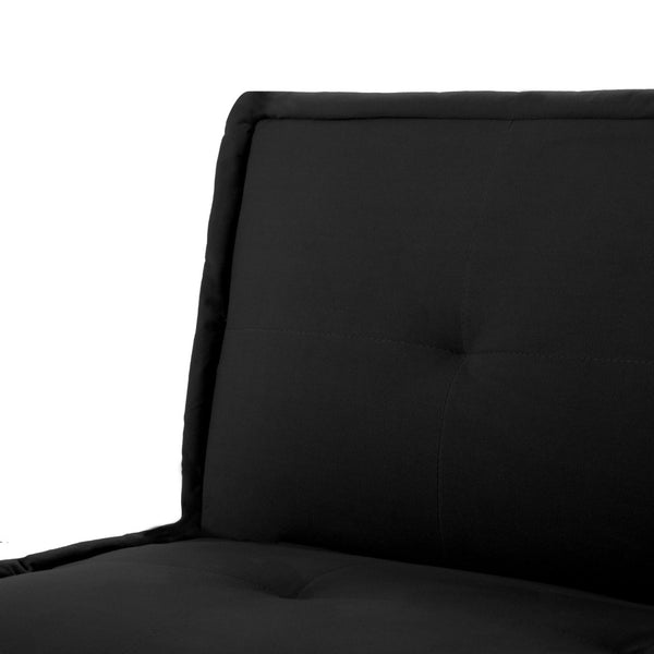 English Elm Convertible Futon Sofa Bed Faux Suede Upholstered Reclining Couch for Studio Apartments Black B347P521453