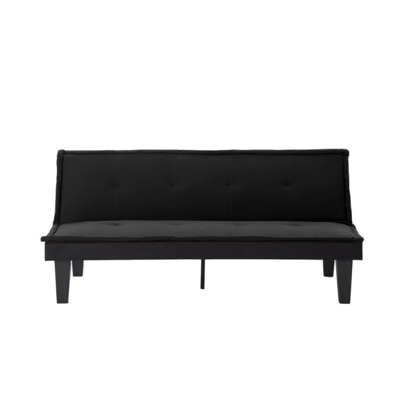 English Elm Convertible Futon Sofa Bed Faux Suede Upholstered Reclining Couch for Studio Apartments Black B347P521453