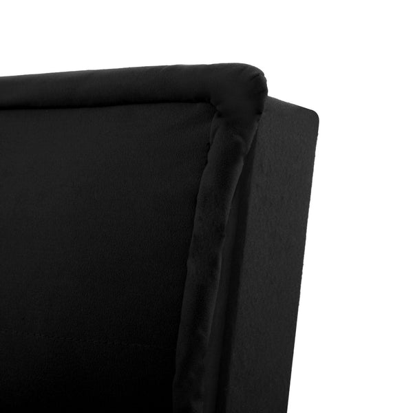 English Elm Convertible Futon Sofa Bed Faux Suede Upholstered Reclining Couch for Studio Apartments Black B347P521453