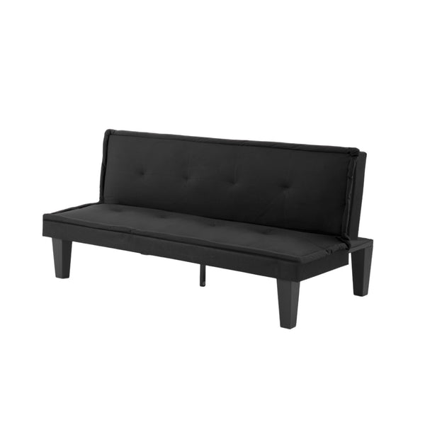 English Elm Convertible Futon Sofa Bed Faux Suede Upholstered Reclining Couch for Studio Apartments Black B347P521453