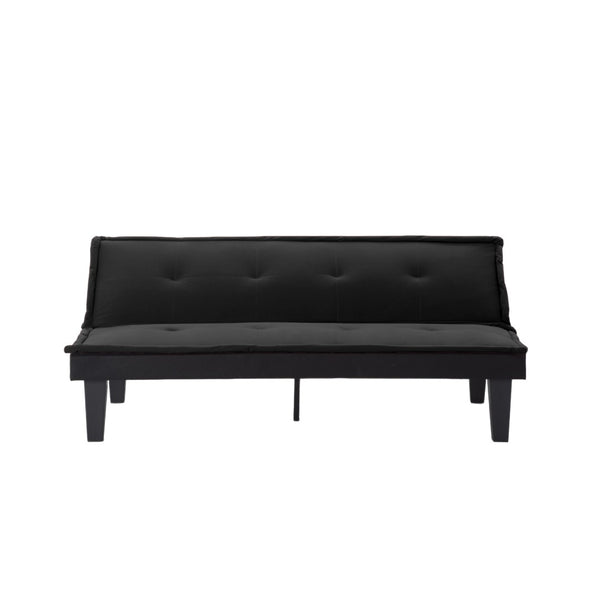 English Elm Convertible Futon Sofa Bed Faux Suede Upholstered Reclining Couch for Studio Apartments Black B347P521453