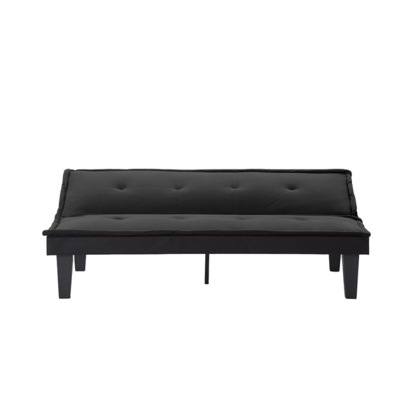 English Elm Convertible Futon Sofa Bed Faux Suede Upholstered Reclining Couch for Studio Apartments Black B347P521453