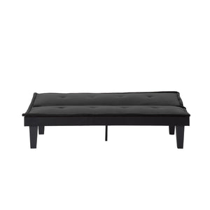 English Elm Convertible Futon Sofa Bed Faux Suede Upholstered Reclining Couch for Studio Apartments Black B347P521453