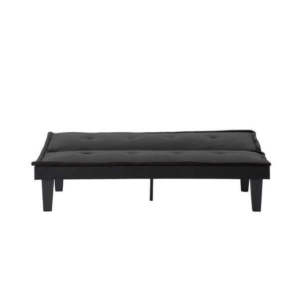 English Elm Convertible Futon Sofa Bed Faux Suede Upholstered Reclining Couch for Studio Apartments Black B347P521453