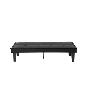 English Elm Convertible Futon Sofa Bed Faux Suede Upholstered Reclining Couch for Studio Apartments Black B347P521453