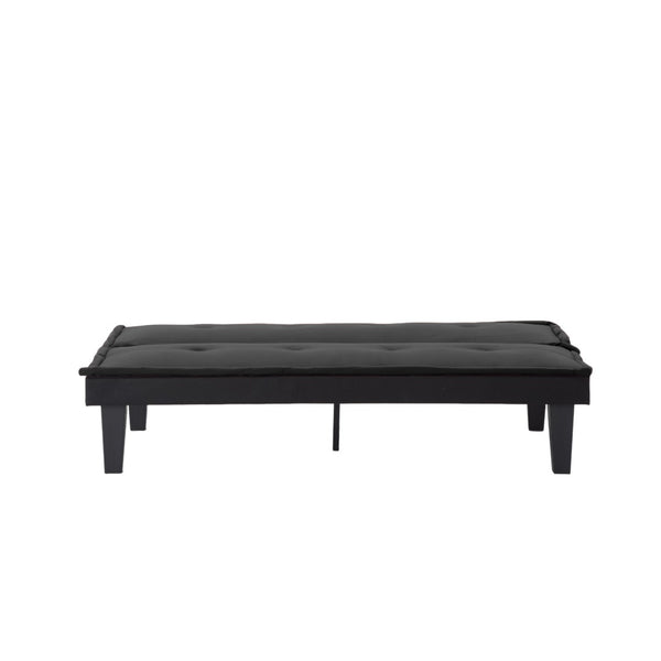 English Elm Convertible Futon Sofa Bed Faux Suede Upholstered Reclining Couch for Studio Apartments Black B347P521453