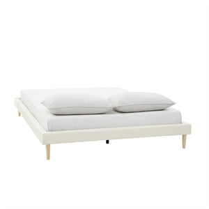 English Elm Headboard-Free Queen Platform Bed Faux Leather Upholstered Low Profile Minimalist Frame B347P521873