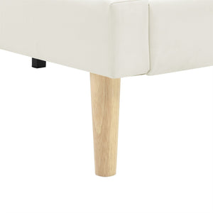 English Elm Headboard-Free Queen Platform Bed Faux Leather Upholstered Low Profile Minimalist Frame B347P521873