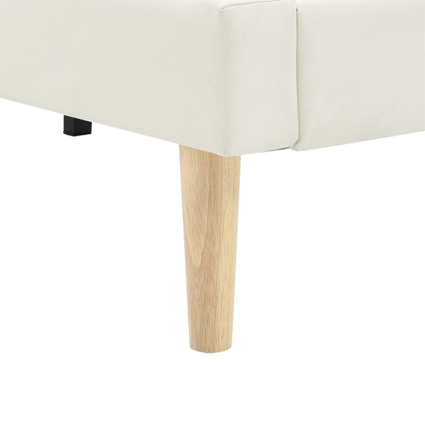 English Elm Headboard-Free Queen Platform Bed Faux Leather Upholstered Low Profile Minimalist Frame B347P521873
