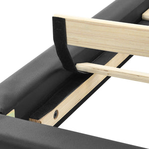 English Elm Headboard-free King Platform Bed Faux Leather Wood Slat Low Profile Modern Frame B347P521898