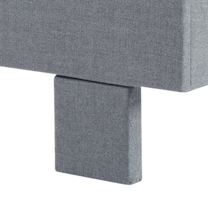 English Elm Luxury Linen King Bed with Adjustable Headboard Solid Wood Slat Foundation Light Gray B347P521915