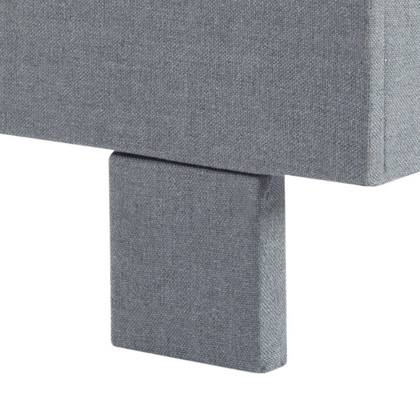English Elm Luxury Linen King Bed with Adjustable Headboard Solid Wood Slat Foundation Light Gray B347P521915