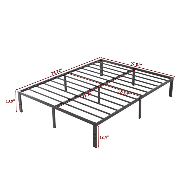 English Elm Queen Metal Platform Bed Low Profile Frame with Reinforced Slats and Storage Clearance B347P521928