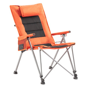 English Elm 5-position Reclining Folding Chair Steel Frame Padded High Back with Zip Away Footrest B347P521959